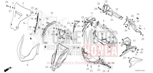 GAINE DE PROTECTION AVANT (CRF1100A/AL/D/DL) CRF1100AM de 2021